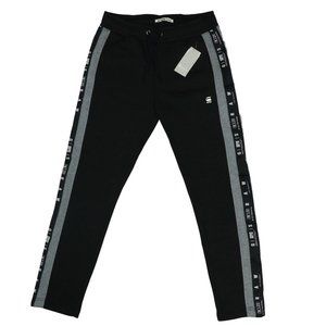 G-Star Raw Logo Side Stripe Drawstring Waist Men's Sweatpants NWT Black